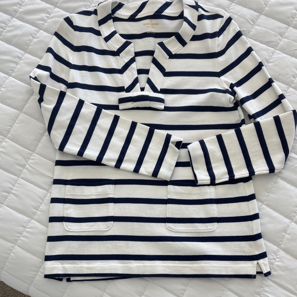 Kate Spade Navy and White Striped Blouse